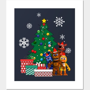 Five Nights At Freddys Around The Christmas Tree Posters and Art